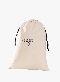 Grand pochon de lavande biologique, vu de face avec logo imprimé.