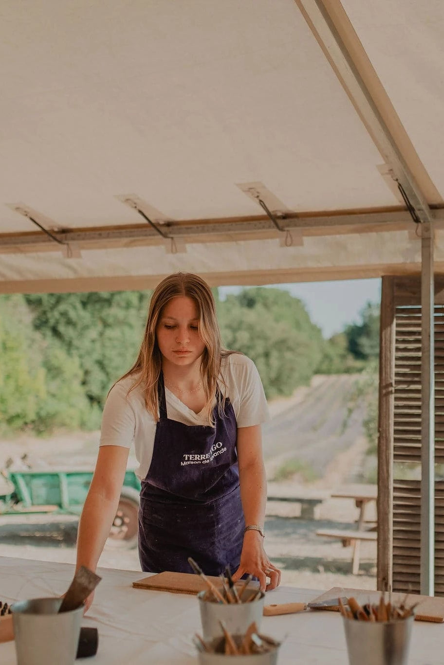 Préparation de l'atelier de customisation de lavande. 