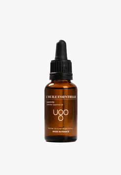 Huile essentielle de lavande Terre Ugo 30ml, vue de face.