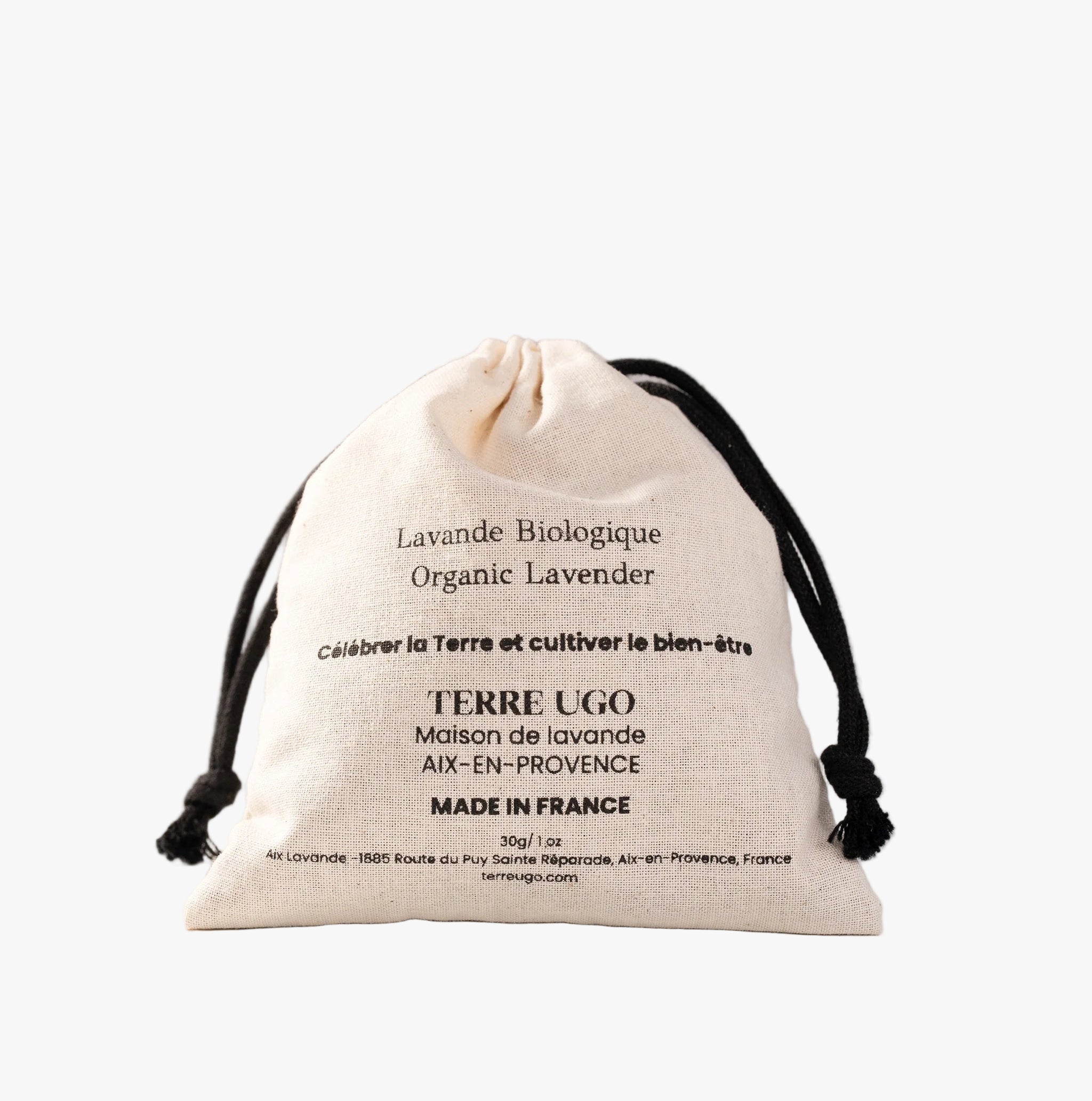 Sachet de lavande Terre Ugo, vue arrière.